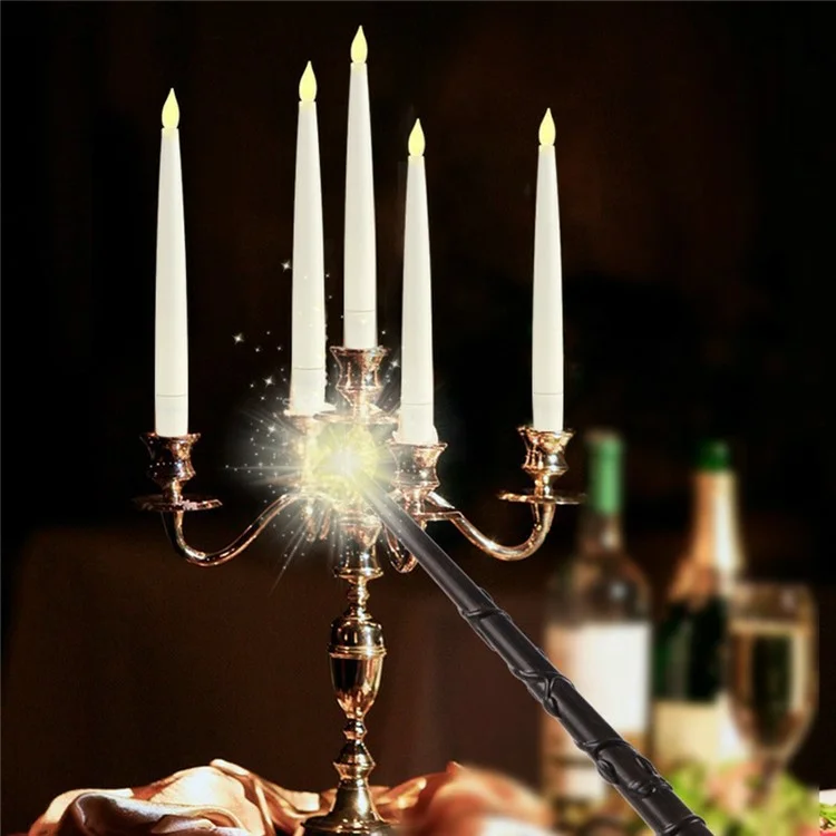 10pcs a Mené Des Bougies Flottantes Avec 1pc Magic Wand Timer à Distance Pour la Fête D'anniversaire Halloween