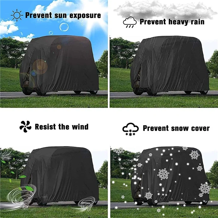 275x122x168cm 210d Tissu Oxford 2 / Couverture de Chariots de Golf à 4 Places Pour EZ GO, Car Club Car et Yamaha Golf Cottes
