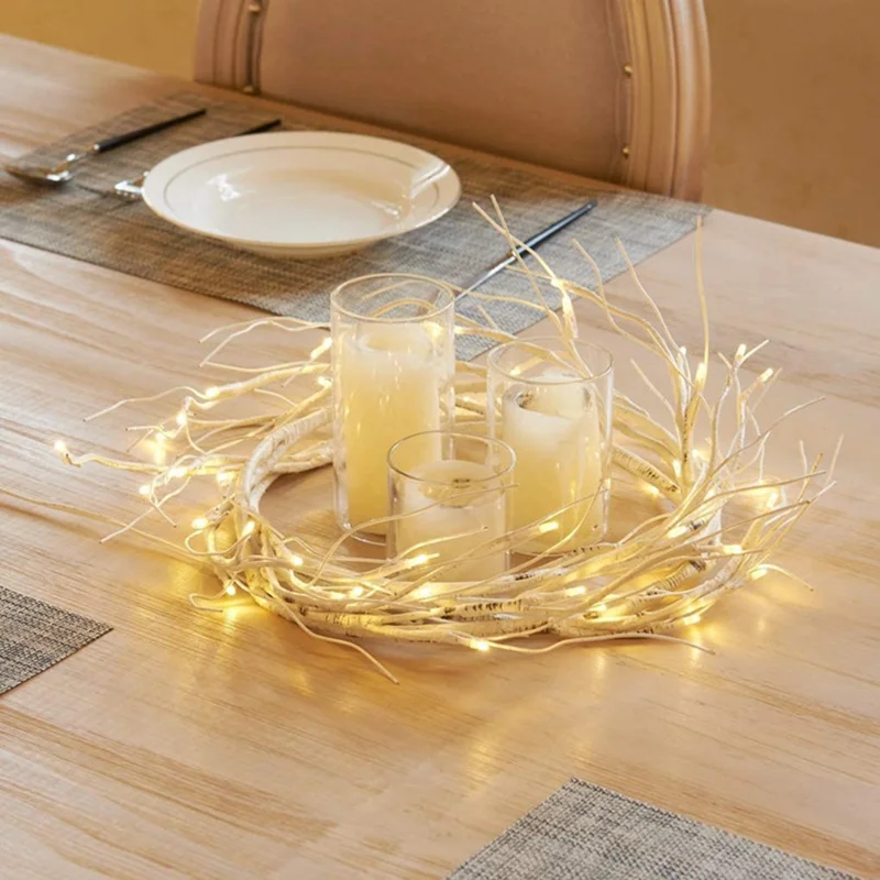 48 Leur LED Rock Racked Avec Birch Tree Light String 8 Modes Étanche de Forme Pliable Décoration Décoration Art Lumière, 1,8 m