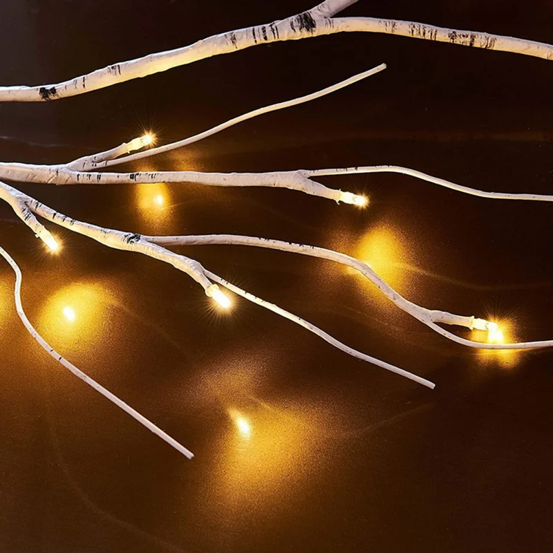 48 Leur LED Rock Racked Avec Birch Tree Light String 8 Modes Étanche de Forme Pliable Décoration Décoration Art Lumière, 1,8 m