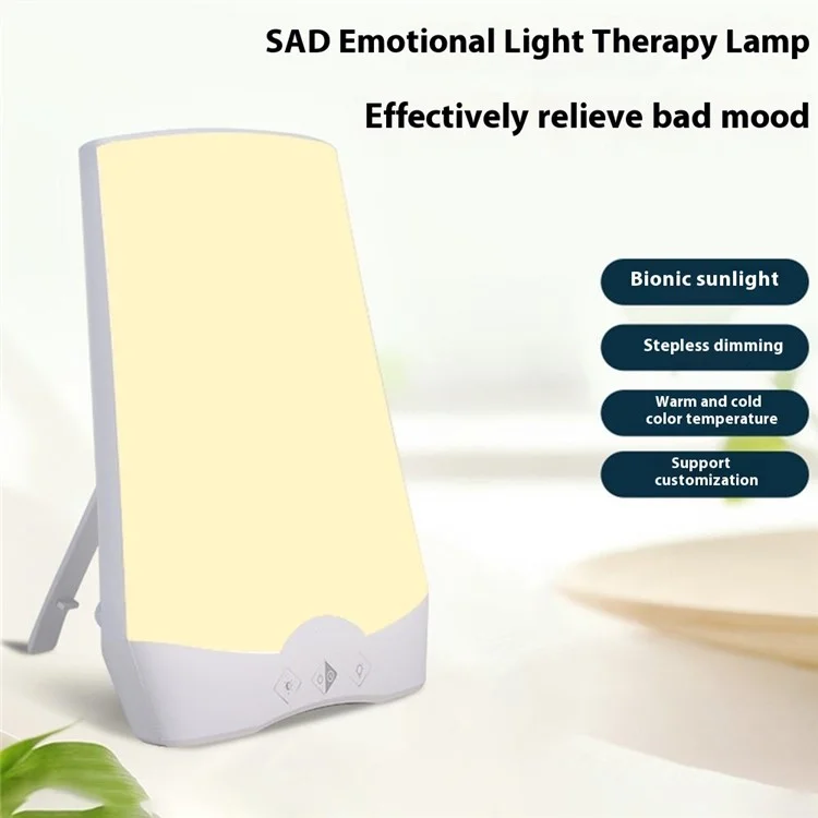 Lampe de thérapie émotionnelle triste Bionic Sunlight Bad Mood Relieve Stepless Dimming Lamp, prise UE