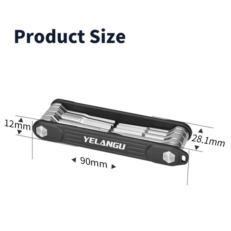 Yelang LW-A02 10-en-1 Alliage D'aluminium + Clés Multi-fonctions en Acier Outil de Réparation Portable