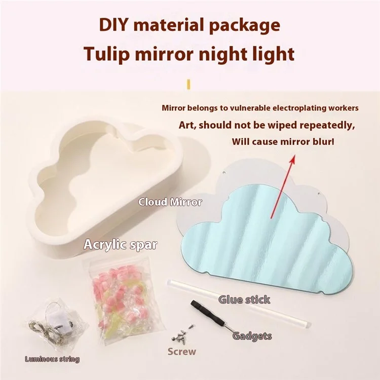 Ornamento Del Desktop Per le Luce Night di Tulipani Fatti Fatti Fatti a Mano, a Batteria, a Batteria - Rosa
