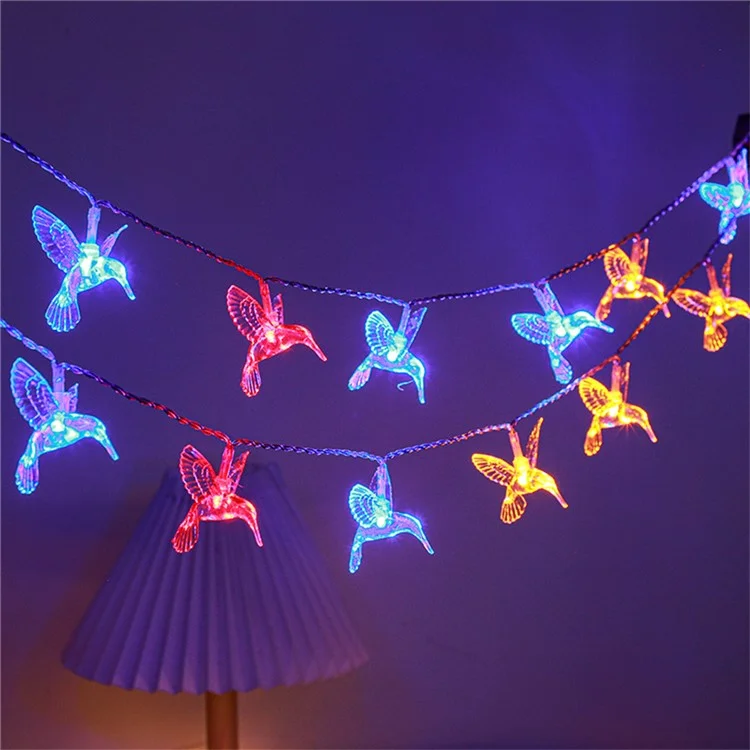 1.5m 10 LED Decorative String Lights Battery Operated Fairy Lights for Outdoor / Indoor - Hummingbird / Colored