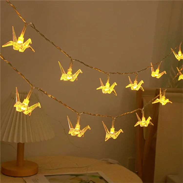 3m 20 Luci a Corde Decorative a LED a Batteria Faire Funzionate Per Outdoor / Interno - Mille Gru di Carta / Bianco Caldo