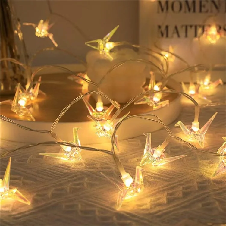 3m 20 Luci a Corde Decorative a LED a Batteria Faire Funzionate Per Outdoor / Interno - Mille Gru di Carta / Bianco Caldo