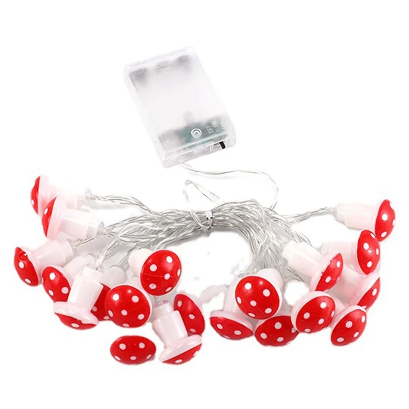 2m 20 LED Mushroom Decor Fairy Lights Battery Operated String Lights Gifts - Warm White