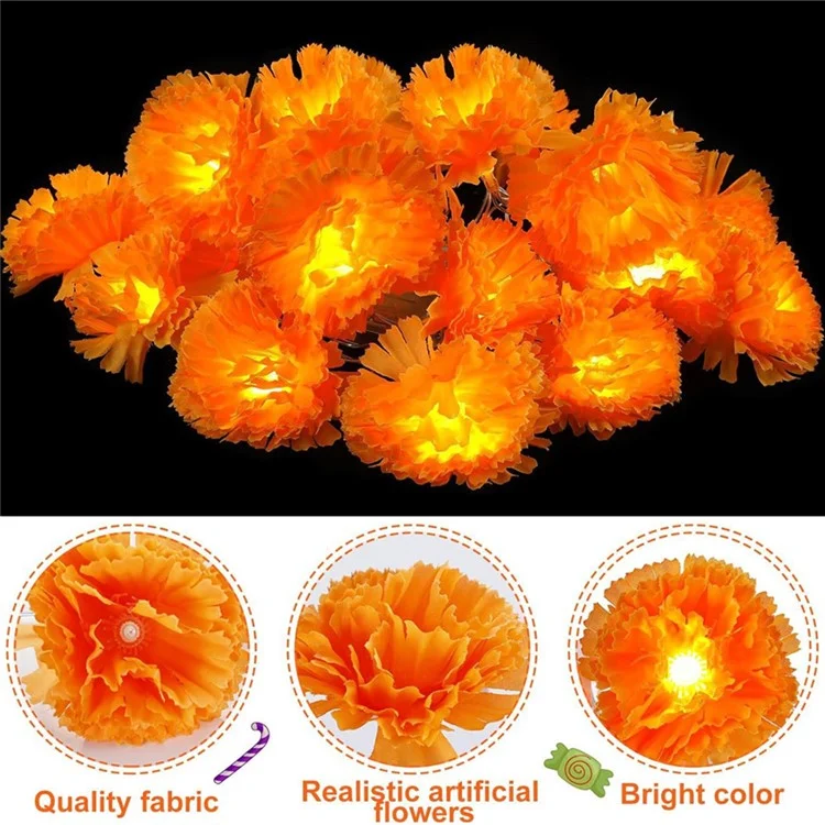 1,5m 10 LED Dahlia Luces de Hadas de Hadas Luces de Cuerda Que Funcionan Con Batería Decoración Del Cementerio de Halloween