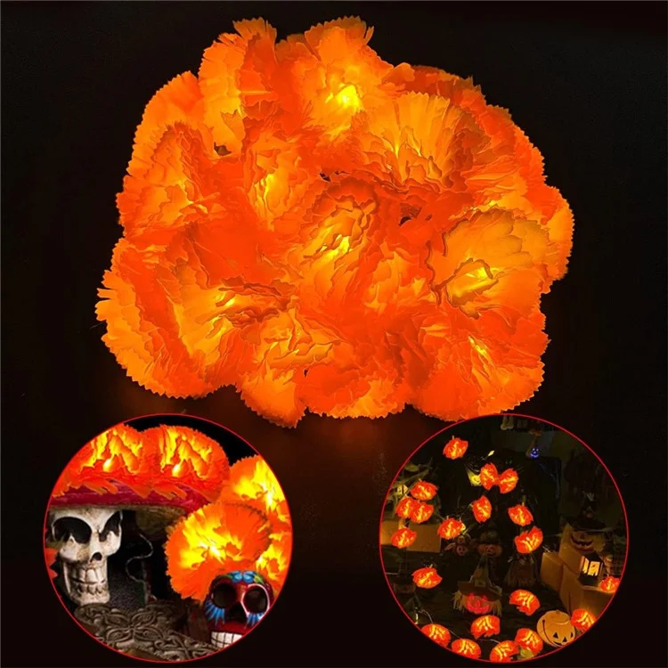 1,5m 10 LED Dahlia Luces de Hadas de Hadas Luces de Cuerda Que Funcionan Con Batería Decoración Del Cementerio de Halloween