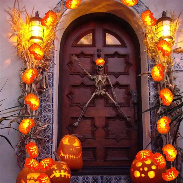 1,5m 10 LED Dahlia Luces de Hadas de Hadas Luces de Cuerda Que Funcionan Con Batería Decoración Del Cementerio de Halloween