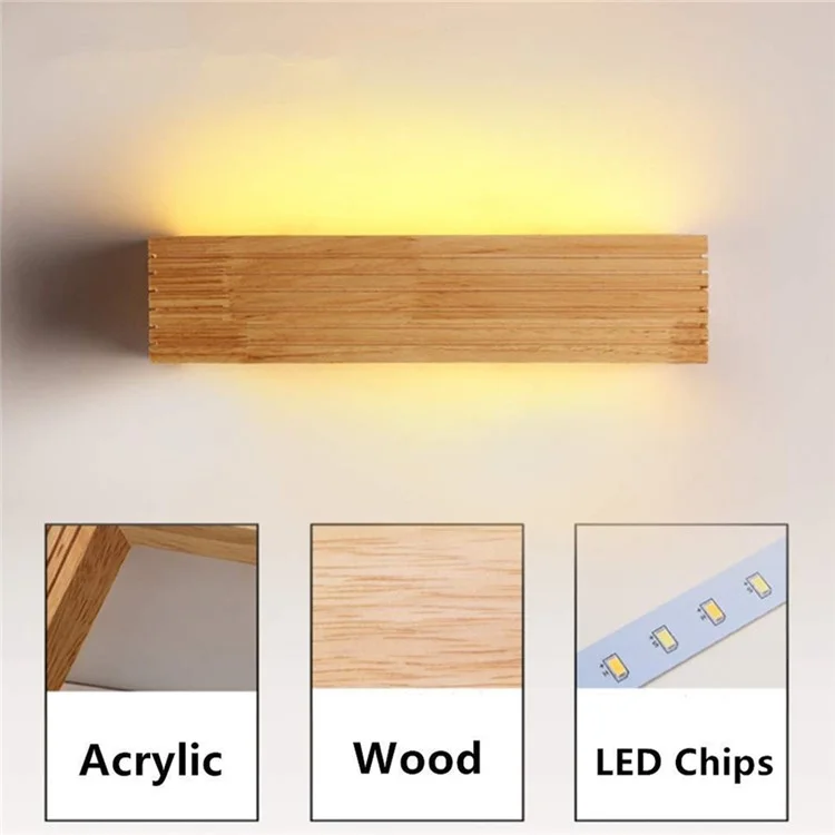55 cm LED LED Light Legno Light Camera da Letto Canottaggio da Bagno Lampada a Parete, Luce Calda