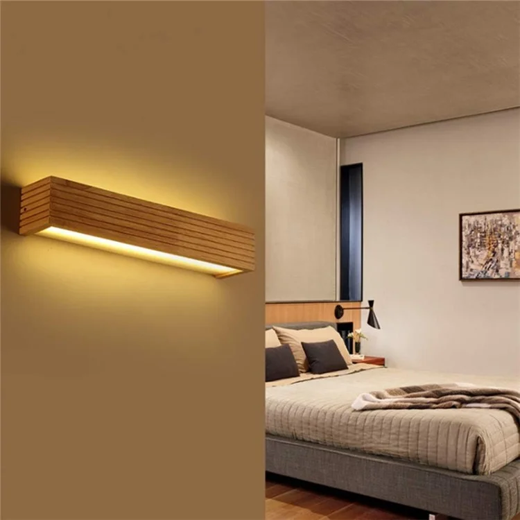 55 cm LED LED Light Legno Light Camera da Letto Canottaggio da Bagno Lampada a Parete, Luce Calda