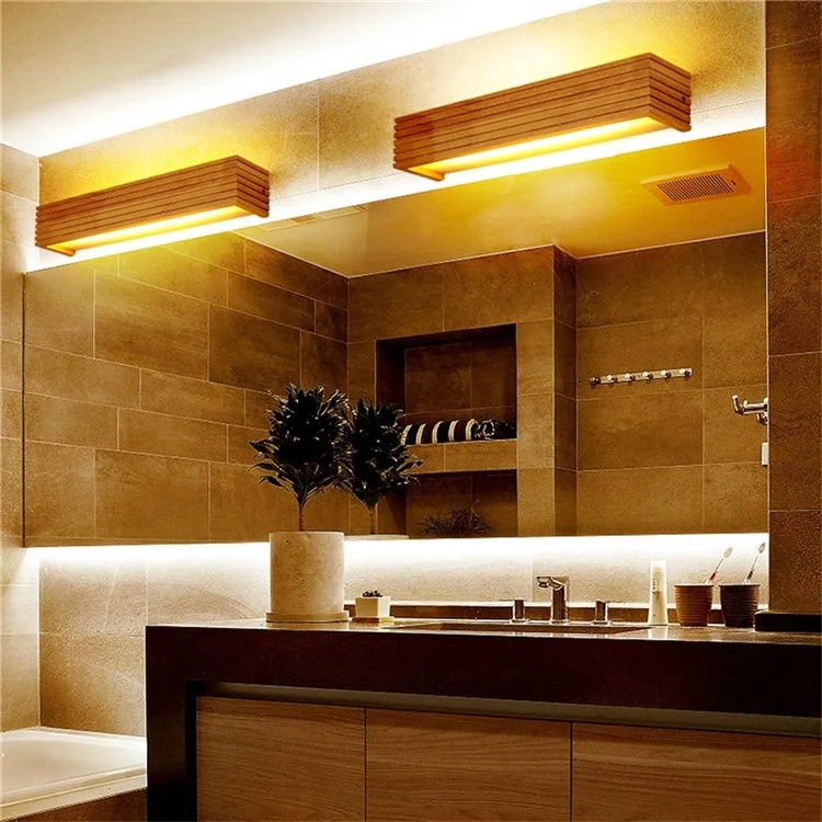 35 cm LED LED Light Legno Light Camera da Letto Manotte da Bagno Lampada a Parete, Luce Calda