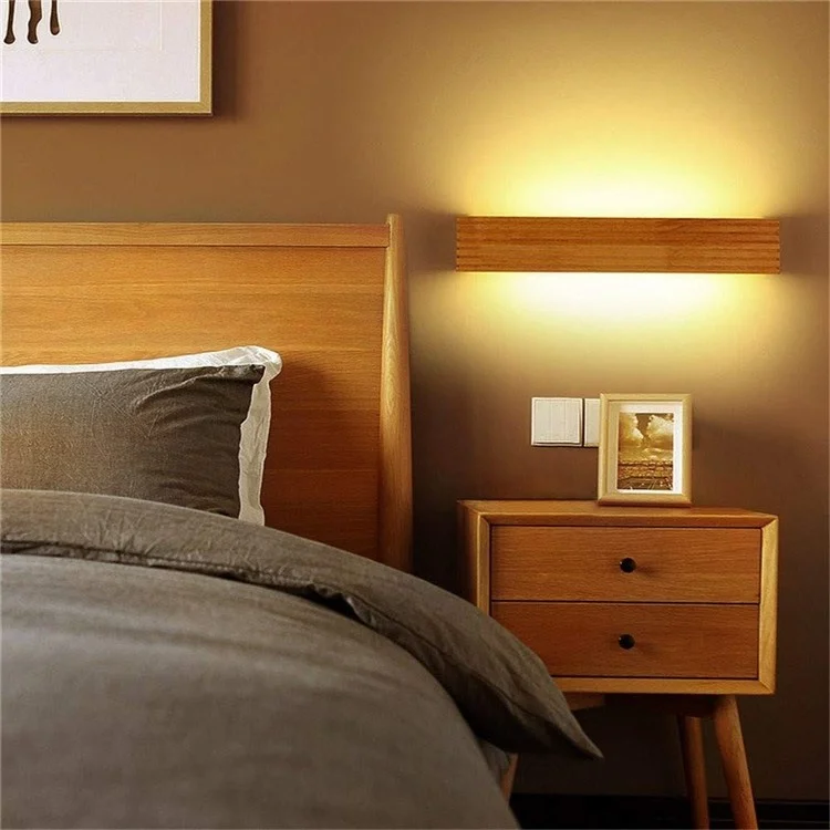 35 cm LED LED Light Legno Light Camera da Letto Manotte da Bagno Lampada a Parete, Luce Calda