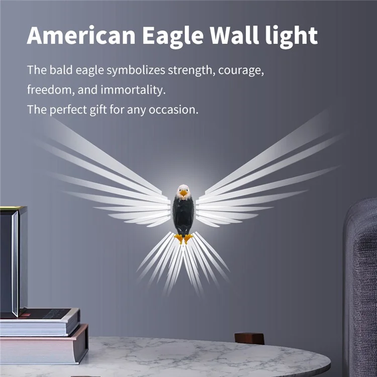 Bald Eagle Projector Lamp Remote Control LED Night Light with Timer Bedroom Decor