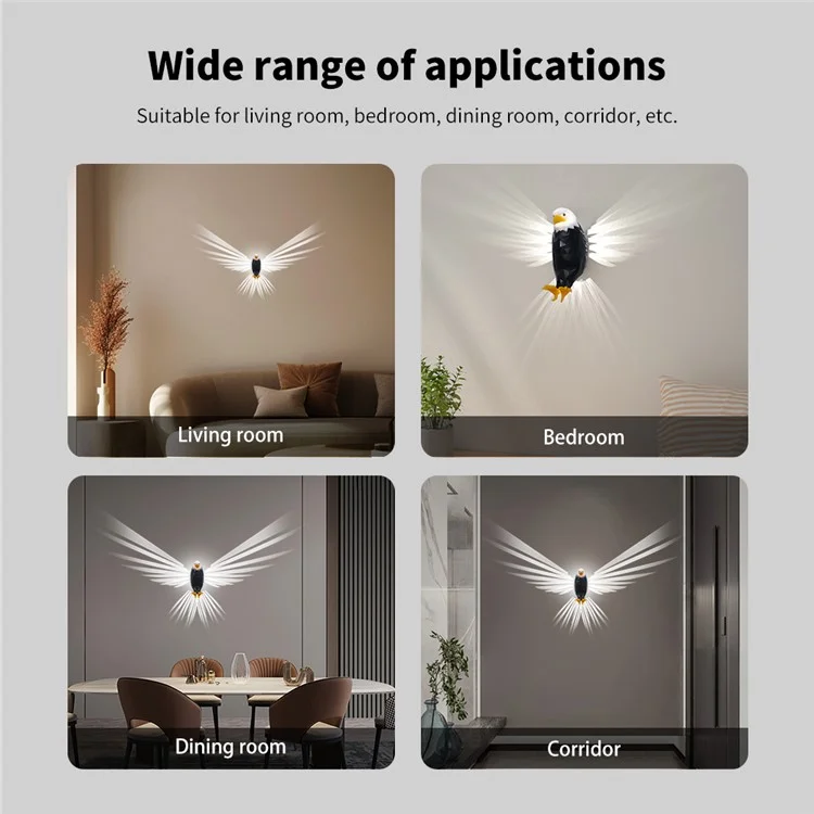 Bald Eagle Projector Lamp Remote Control LED Night Light with Timer Bedroom Decor