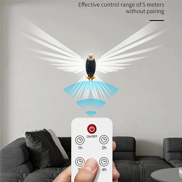 Bald Eagle Projector Lamp Remote Control LED Night Light with Timer Bedroom Decor