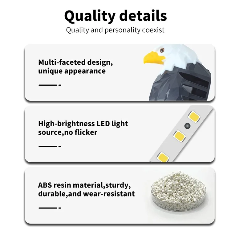 Bald Eagle Projector Lamp Remote Control LED Night Light with Timer Bedroom Decor
