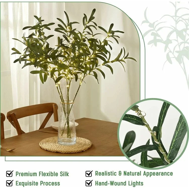 Realistisches Zweig-Blatt-Licht Kreative beleuchtete Baum-Ambiente-Beleuchtung Heimdekoration - Olivenbaum