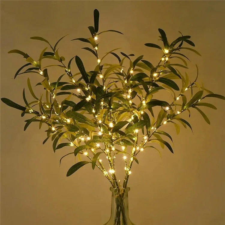 Realistisches Zweig-Blatt-Licht Kreative beleuchtete Baum-Ambiente-Beleuchtung Heimdekoration - Olivenbaum