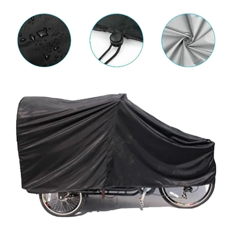 420D Oxford Cloth Cargo Bike Rain Cover Sunproof Snowproof Protector, 255x90x110cm