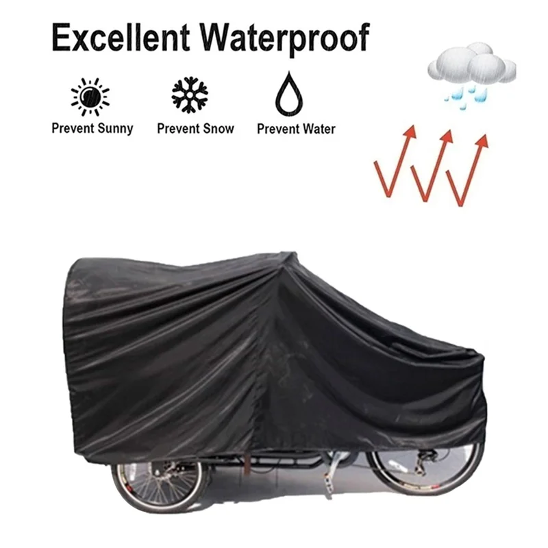 420D Oxford Cloth Cargo Bike Rain Cover Sunproof Snowproof Protector, 255x90x110cm