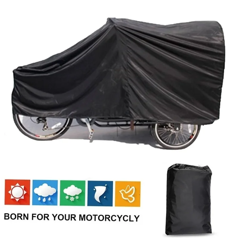 420D Oxford Cloth Cargo Bike Rain Cover Sunproof Snowproof Protector, 255x90x110cm