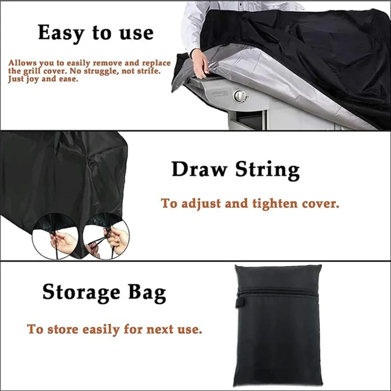 420D Oxford Cloth Cargo Bike Rain Cover Sunproof Snowproof Protector, 255x90x110cm