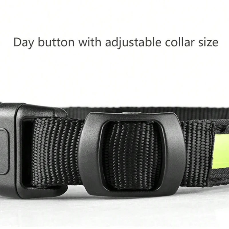LED Light Nylon Pet Dog Neck Collar Gift with Protective Cover for AirTag Tracker (CE Certified) - Blue Light / S
