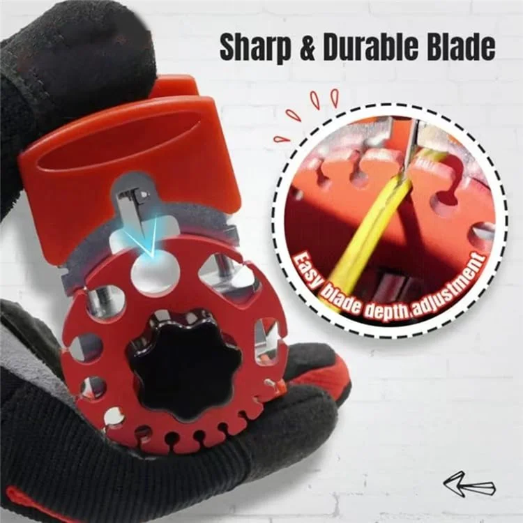 Plastic Disc Handheld Cable Wire Stripper Adjustable Manual Wire Stripping Tool with 10 Blades