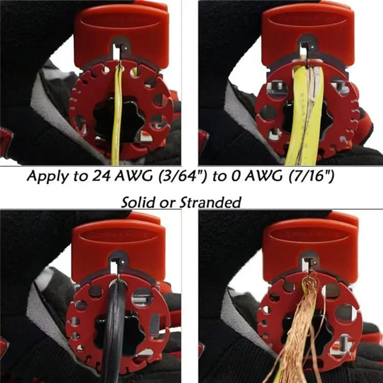 Plastic Disc Handheld Cable Wire Stripper Adjustable Manual Wire Stripping Tool with 10 Blades