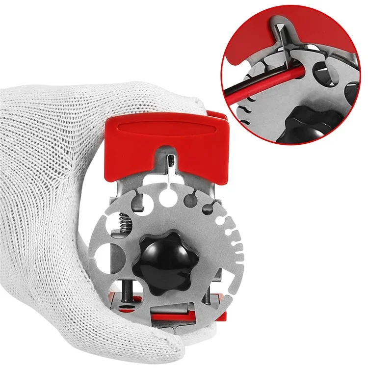 Metal Disc Handheld Cable Wire Stripper Adjustable Manual Wire Stripping Tool with 10 Blades