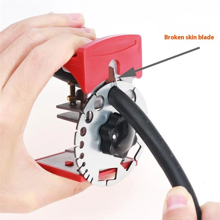 Metal Disc Handheld Cable Wire Stripper Adjustable Manual Wire Stripping Tool with 10 Blades