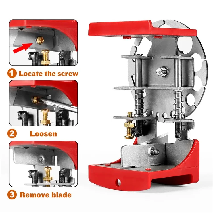 Metal Disc Handheld Cable Wire Stripper Adjustable Manual Wire Stripping Tool with 10 Blades