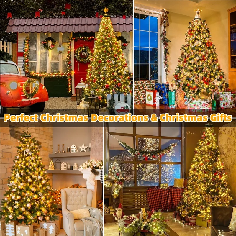 3m 400-Light Christmas Tree Decor Lamp Waterfall Hanging Christmas LED Light Strings, EU Plug - Warm White Light