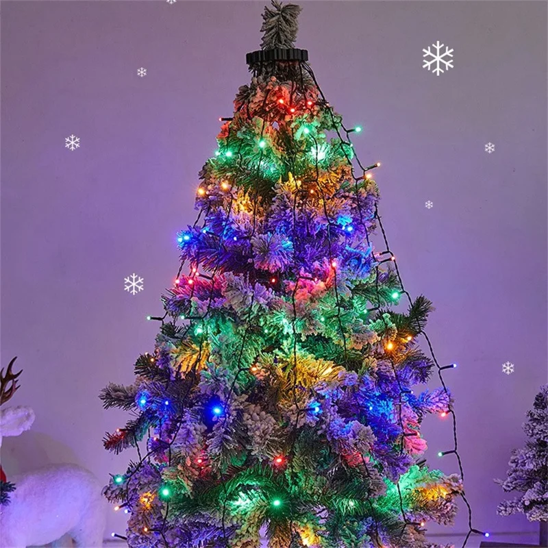 3m 400-Light Christmas Tree Decor Lamp Waterfall Hanging Christmas Gift LED Light Strings, EU Plug - Colorful Light