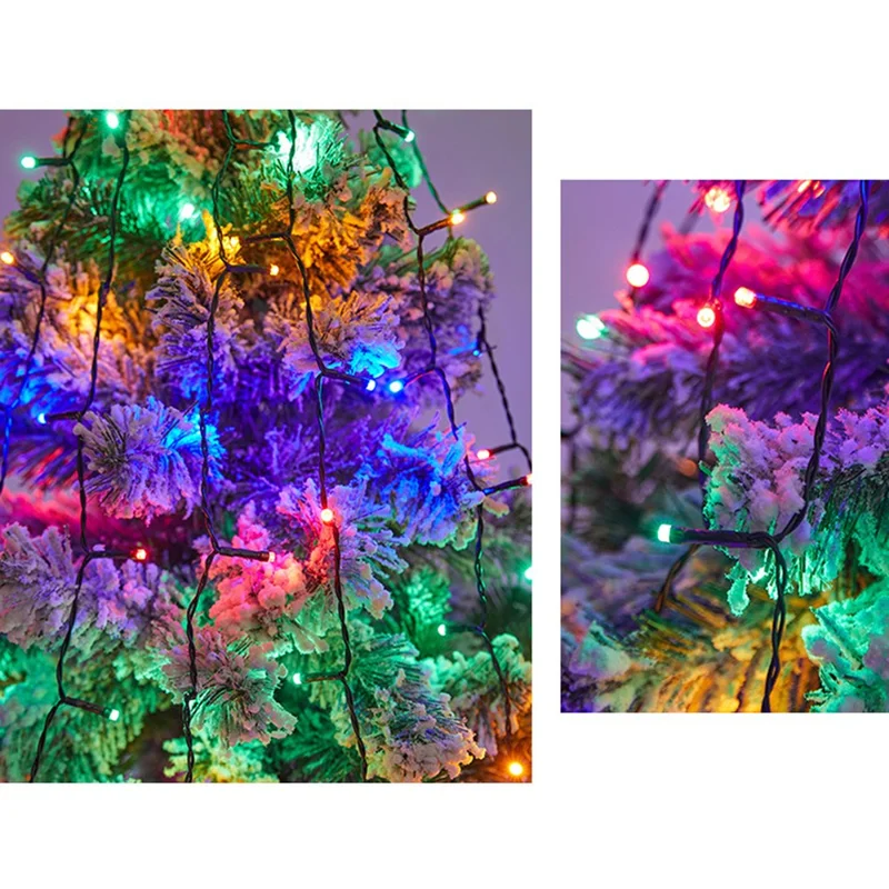 3m 400-Light Christmas Tree Decor Lamp Waterfall Hanging Christmas Gift LED Light Strings, EU Plug - Colorful Light
