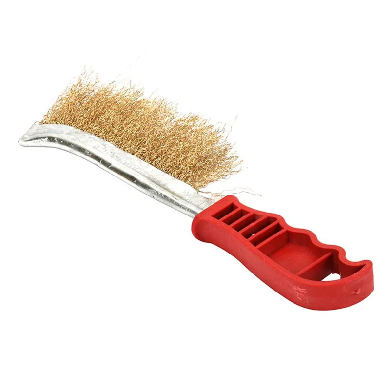 Multi-Purpose Copper Plated Steel Wire Brush for Metal Rust Removal Cleaning Deburring Tool