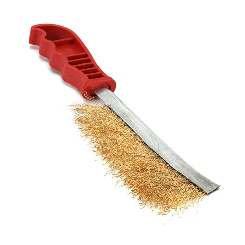 Multi-Purpose Copper Plated Steel Wire Brush for Metal Rust Removal Cleaning Deburring Tool