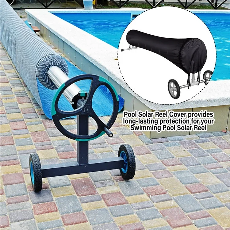 Capa de carretel solar para piscina 16Ft 210D Tecido Oxford à prova d'água Manta solar de proteção para piscina