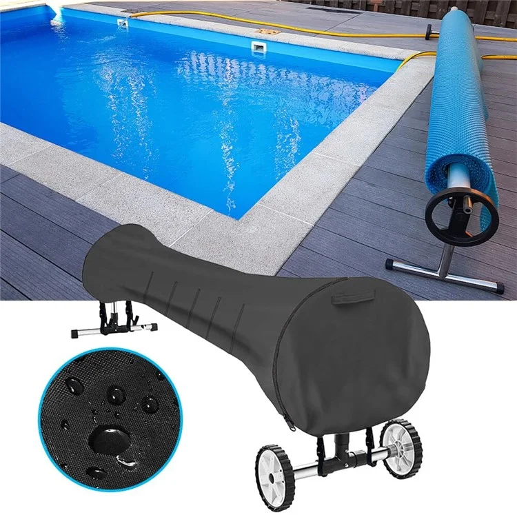 Rolo de cobertura solar para piscina 18Ft 210D Tecido Oxford Impermeável Manta Protetora Solar para Piscina