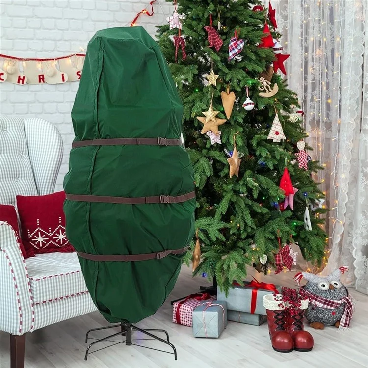 Sacs de rangement pour sapin de Noël verticaux 34 x 75 pouces, en polyester 420D avec boucle fixe et fermeture éclair.