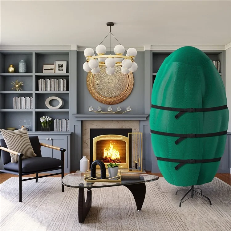 Sacs de rangement pour sapin de Noël verticaux 34 x 75 pouces, en polyester 420D avec boucle fixe et fermeture éclair.