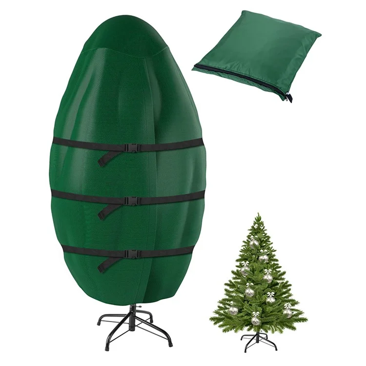 Sacos de armazenamento para árvore de Natal em posição vertical de 45 x 94 polegadas, feitos de poliéster 420D com fecho e fivela fixa.