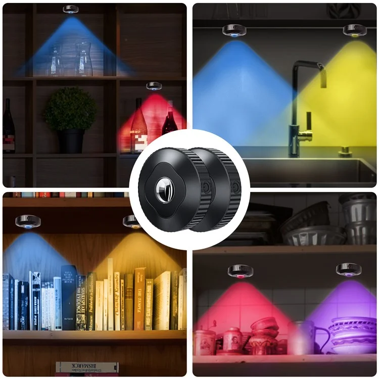 3 Stück RGB Weinschrankbeleuchtung mit Fernbedienung, Nachtlicht für Schlafzimmer, Flur und Atmosphärenlampe
