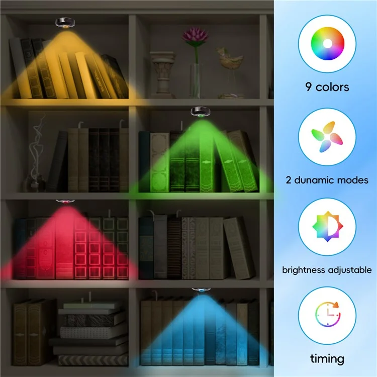 3 Stück RGB Weinschrankbeleuchtung mit Fernbedienung, Nachtlicht für Schlafzimmer, Flur und Atmosphärenlampe