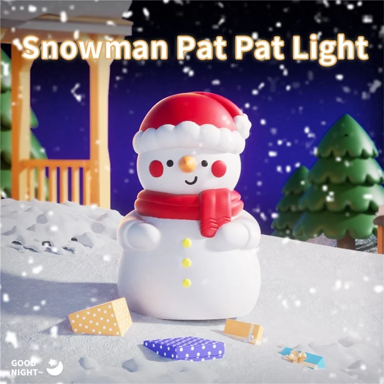 Boneco de Neve de Natal com luz de toque e iluminação ambiente de 7 cores, luz noturna recarregável de 1200mAh