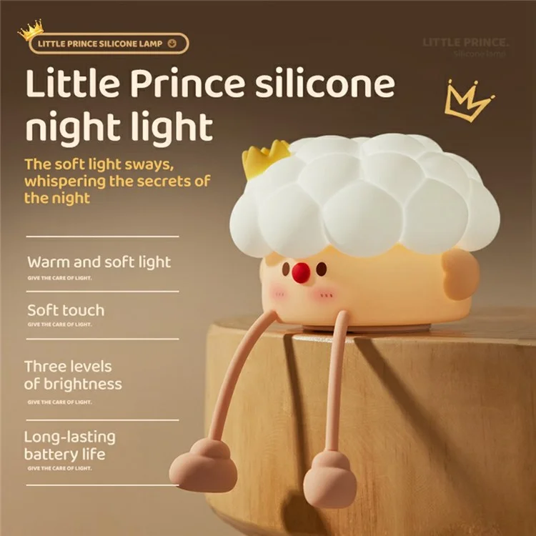 Luzes noturnas de silicone para torneiras, luz noturna para amamentação no berçário, lâmpada de humor recarregável com sensor de movimento - Branca