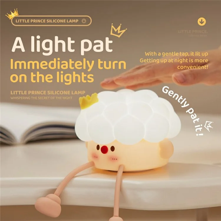 Luzes noturnas de silicone para torneiras, luz noturna para amamentação no berçário, lâmpada de humor recarregável com sensor de movimento - Branca