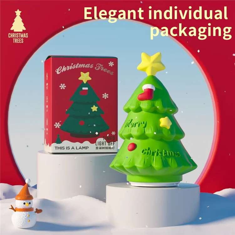 Lámpara nocturna de árbol de Navidad recargable con función táctil para luz ambiente en el dormitorio 1200mAh